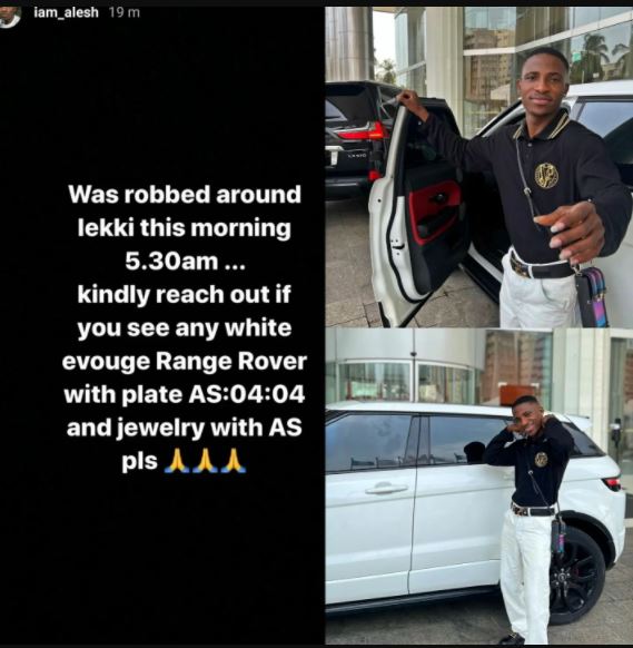 Actor Alesh Sanni attacked by robbers in Lekki, Range Rover and jewelry