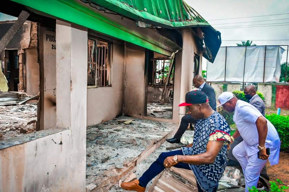 Anambra won’t bow to gunmen – Soludo visits burnt Nnewi South LGA secretariat