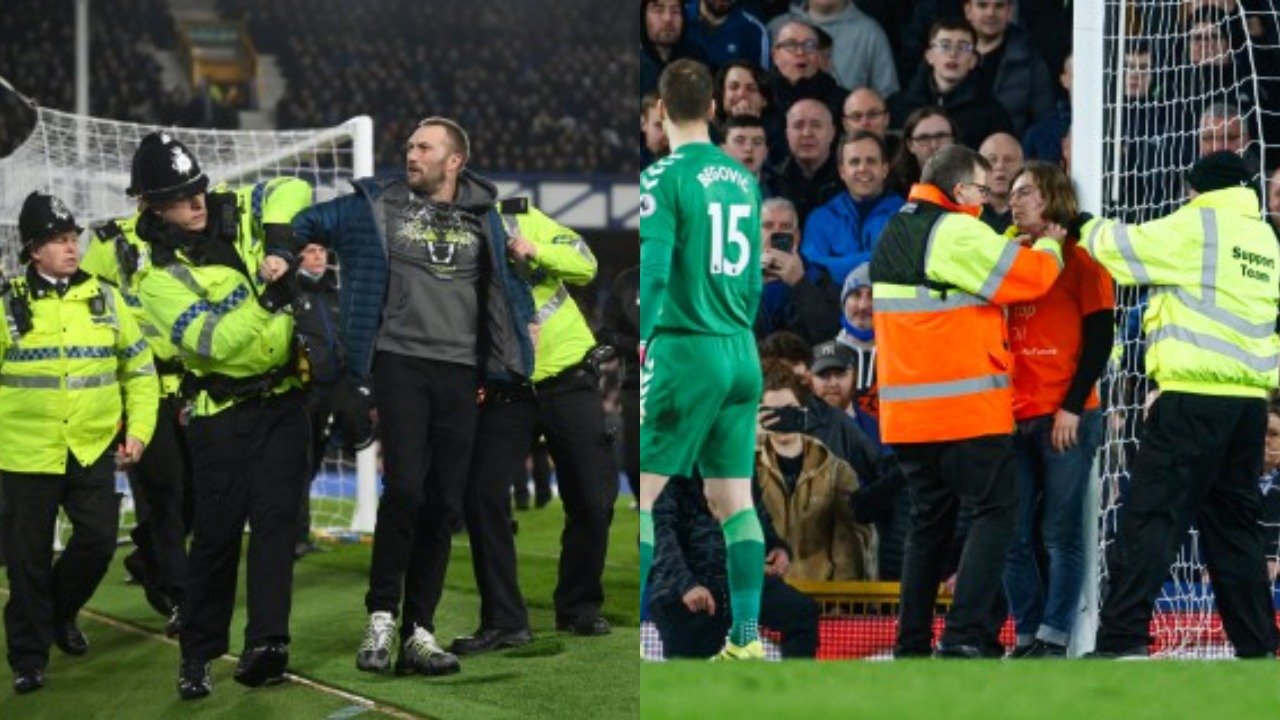 Everton vs Newcastle: Why protestor tied his neck to goalpost during Premier League clash