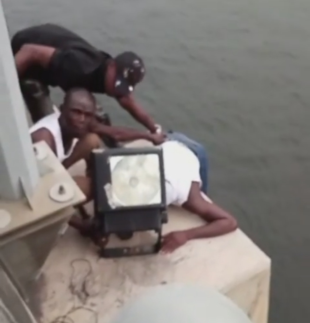 Moment bike riders rescued suicidal man who jumped over the Lekki-Ikoyi Link bridge