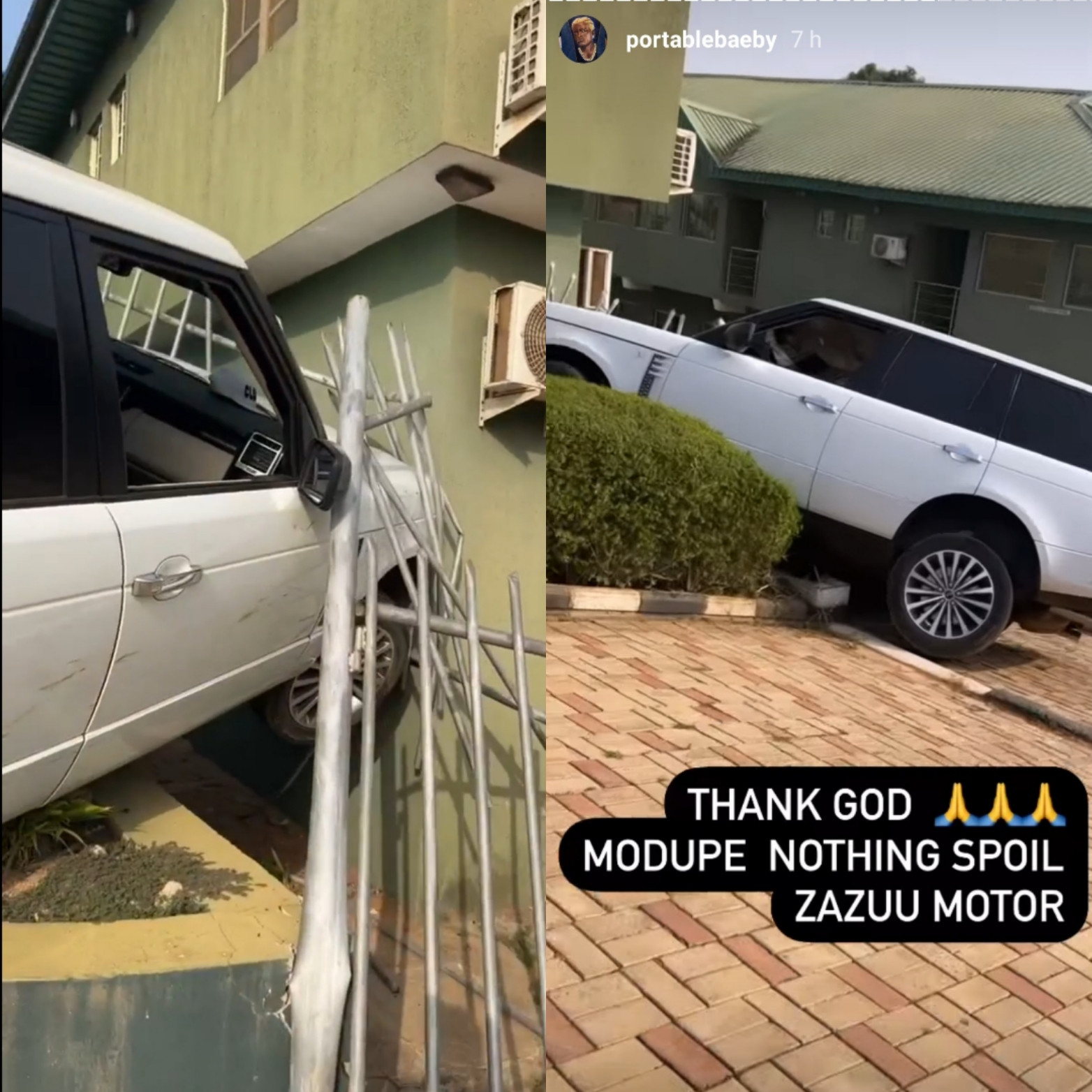 Portable Survives Car accident With His Range Rover (video)