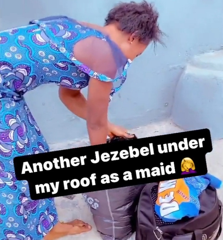 Woman throws her maid out of her house