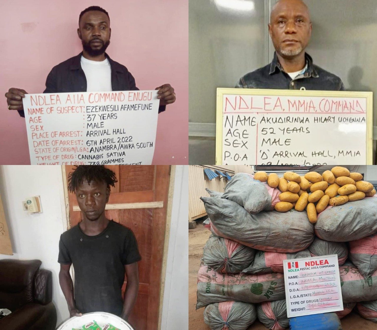 NDLEA intercepts cocaine in children’s duvets at Lagos airport