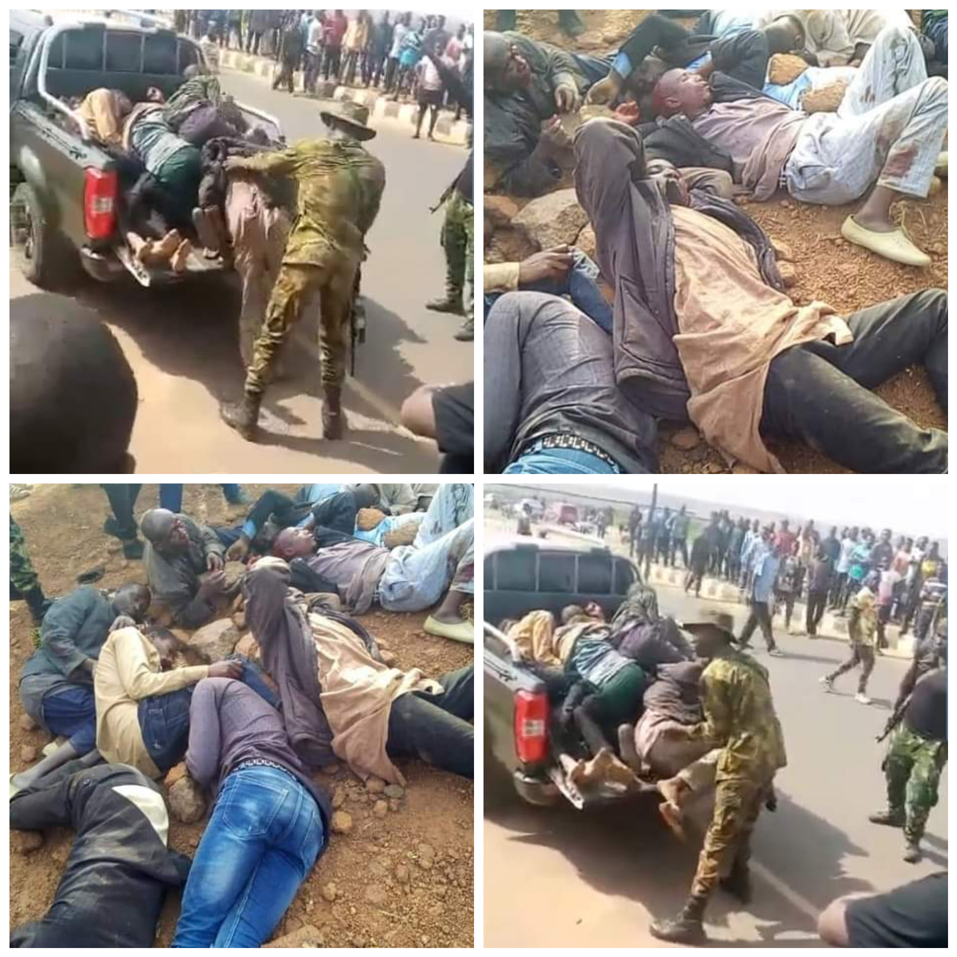 Security forces parading neutralized and arrested bandits (Video)