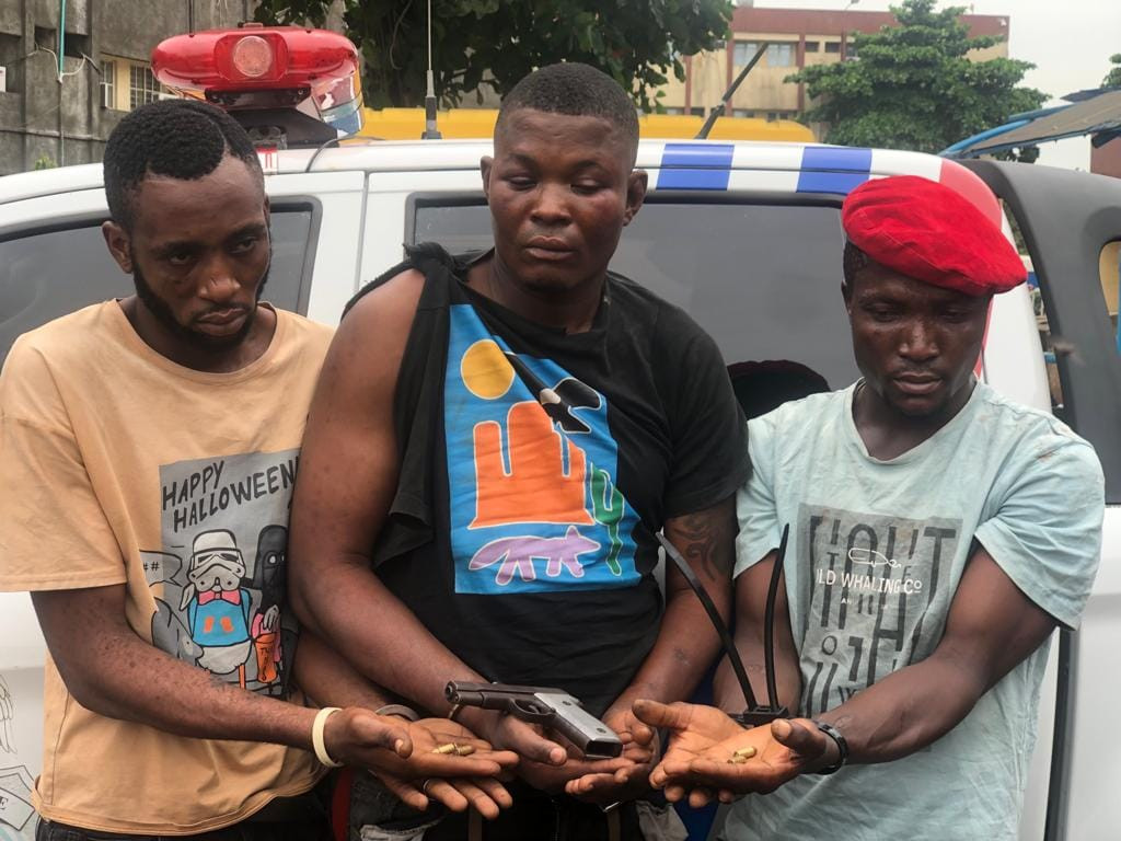 Police arrest three traffic robbers in Lagos, recover arm and ammunition