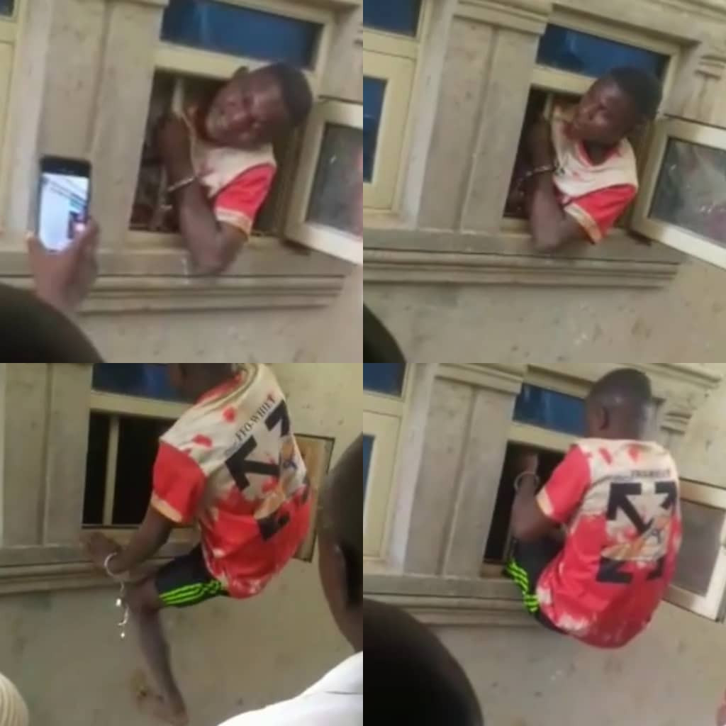 Suspected thief demonstrates how he gained entrance into a house