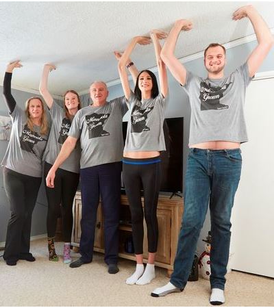 Meet the world's tallest family with the shortest member standing at 6ft 3