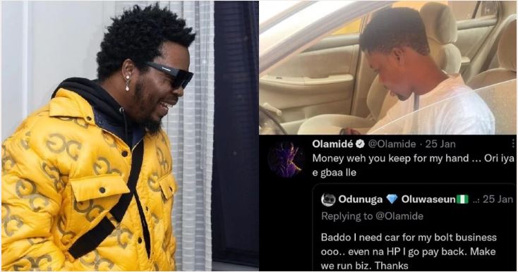 Olamide gift fan a Car