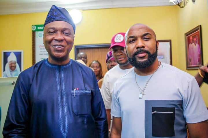 Saraki welcomes Banky W to PDP [PHOTOS]