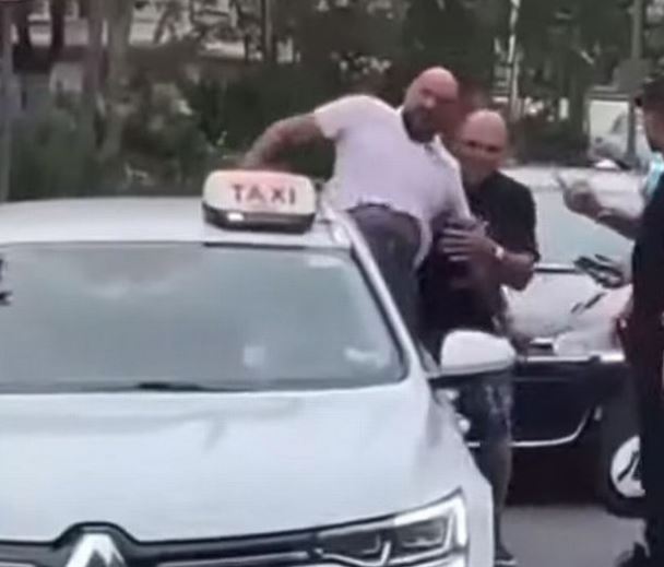 'Drunk' Tyson Fury seen kicking at a taxi