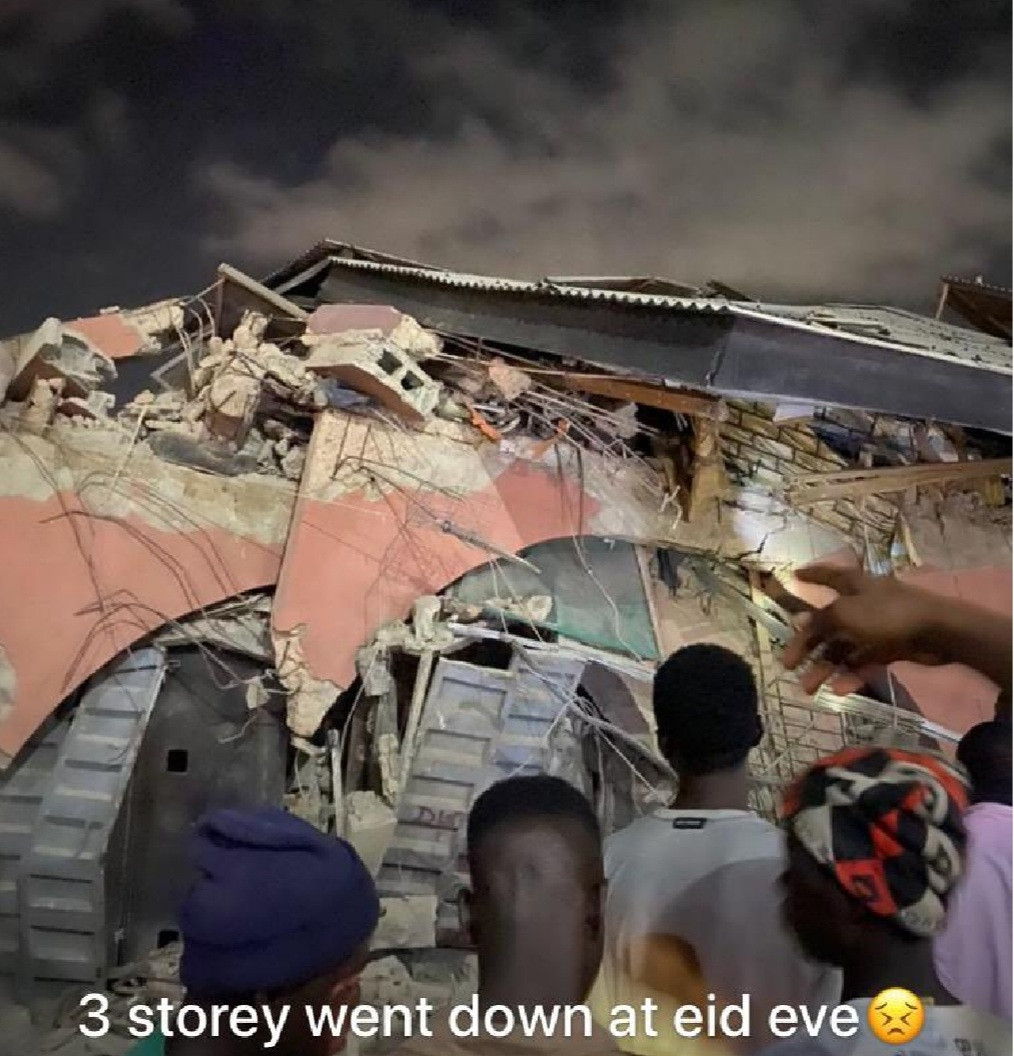 Many trapped as three-storey building collapses