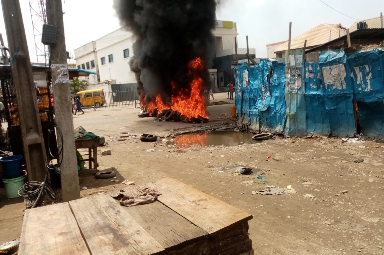 Okada riders clashing with Police