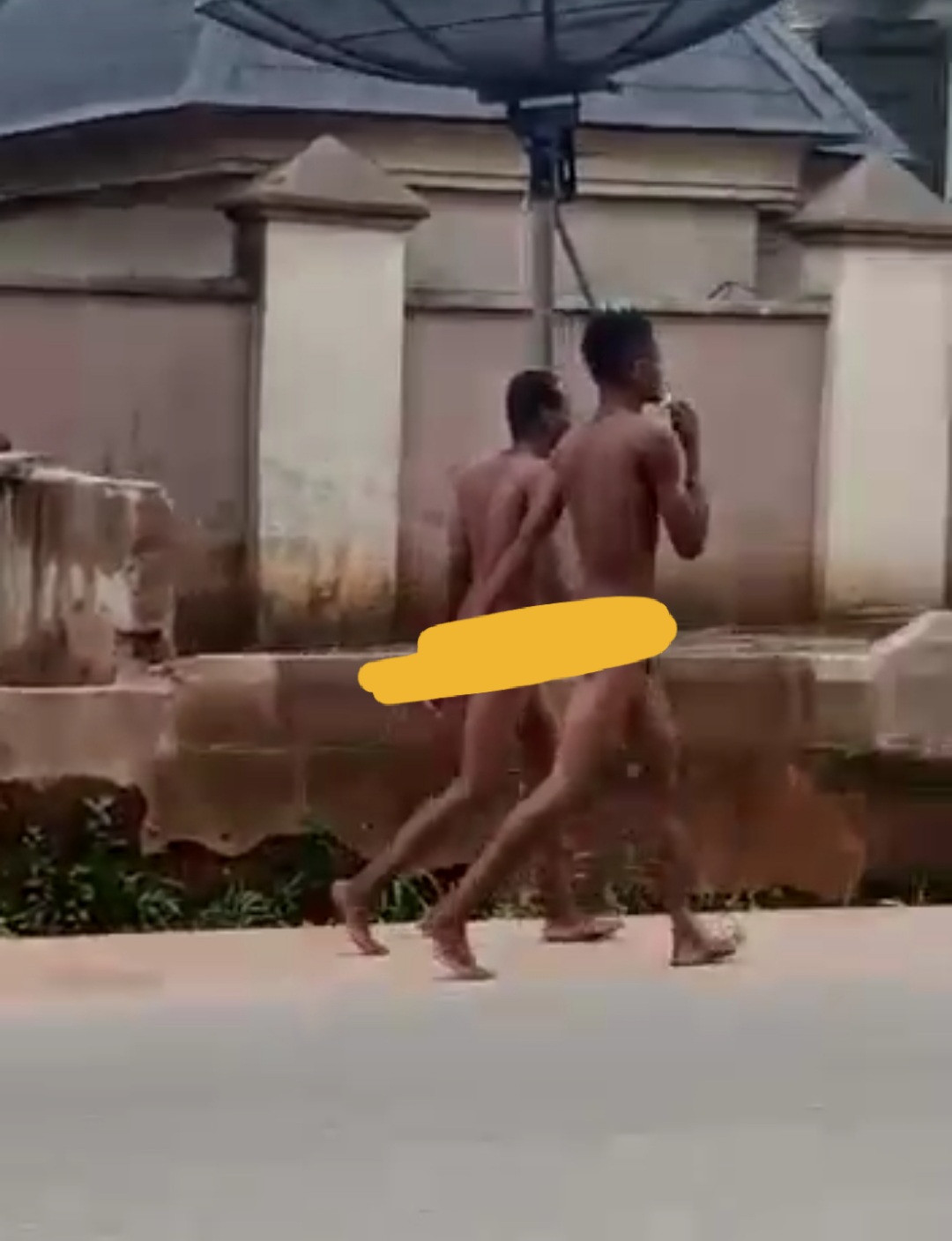 Two men spotted walking naked in broad daylight in Nnewi