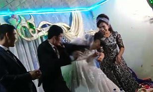 Groom slaps his new wife