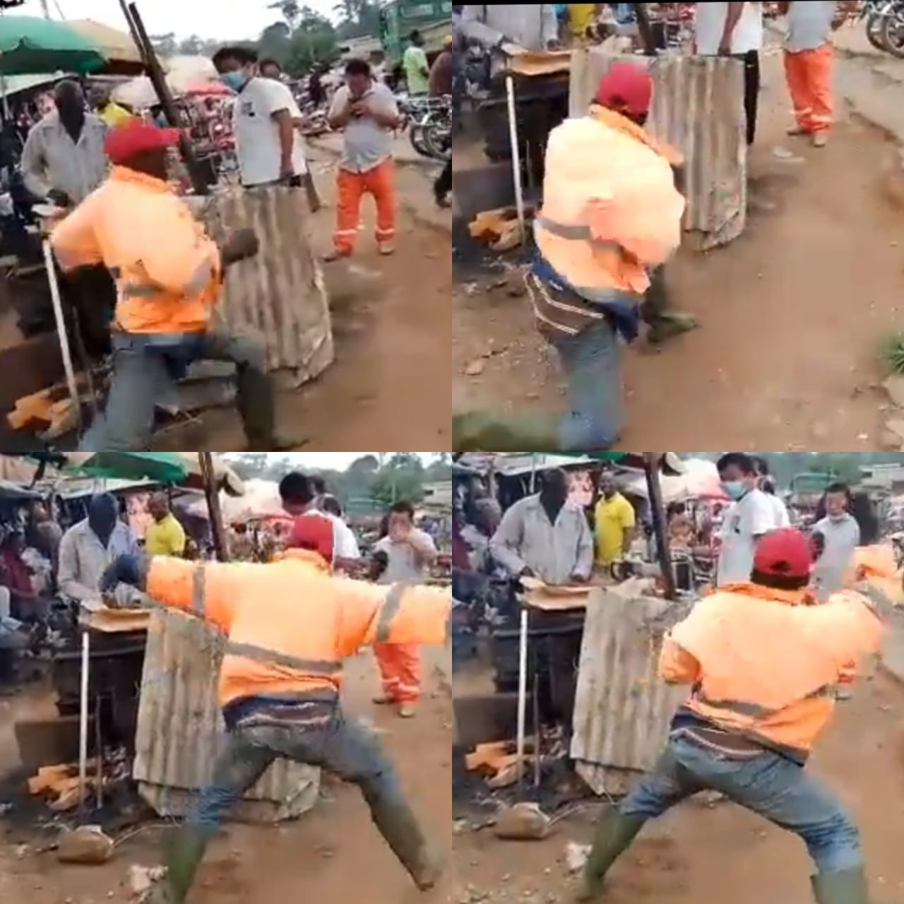 A Nigerian motorcycle rider got many people laughing when he spotted some Chinese nationals on the road, came down from his motorcycle, and began to mimic Chinese fighters as seen in many Chinese films. Watch the amusing video below