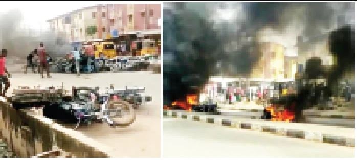 Lagos mob burns 30 okadas, beats motorcyclist for killing pedestrian