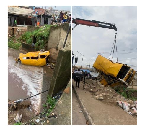 12 rescued as bus falls into Lagos canal