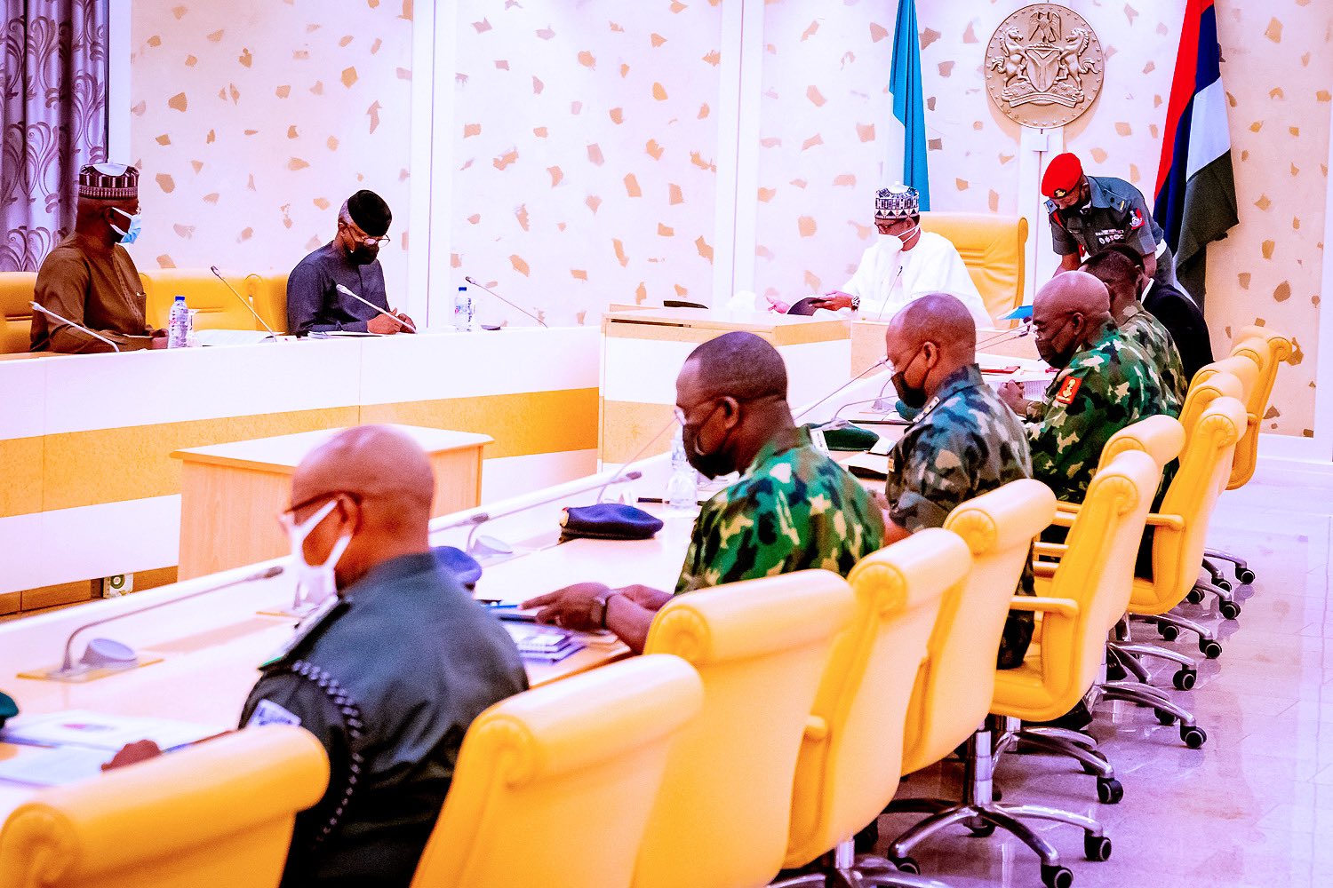 Threat on Buhari: President, security chiefs in brainstorming session over terrorism