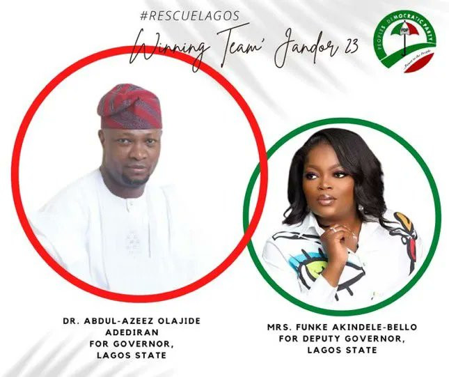 Funke Akindele spotted with Lagos PDP Governorship candidate, running as Deputy Governor (video)