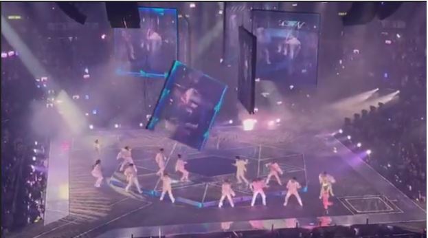 Moment video monitor falls and crushes dancer in front of thousands of fans during concert in Hong Kong