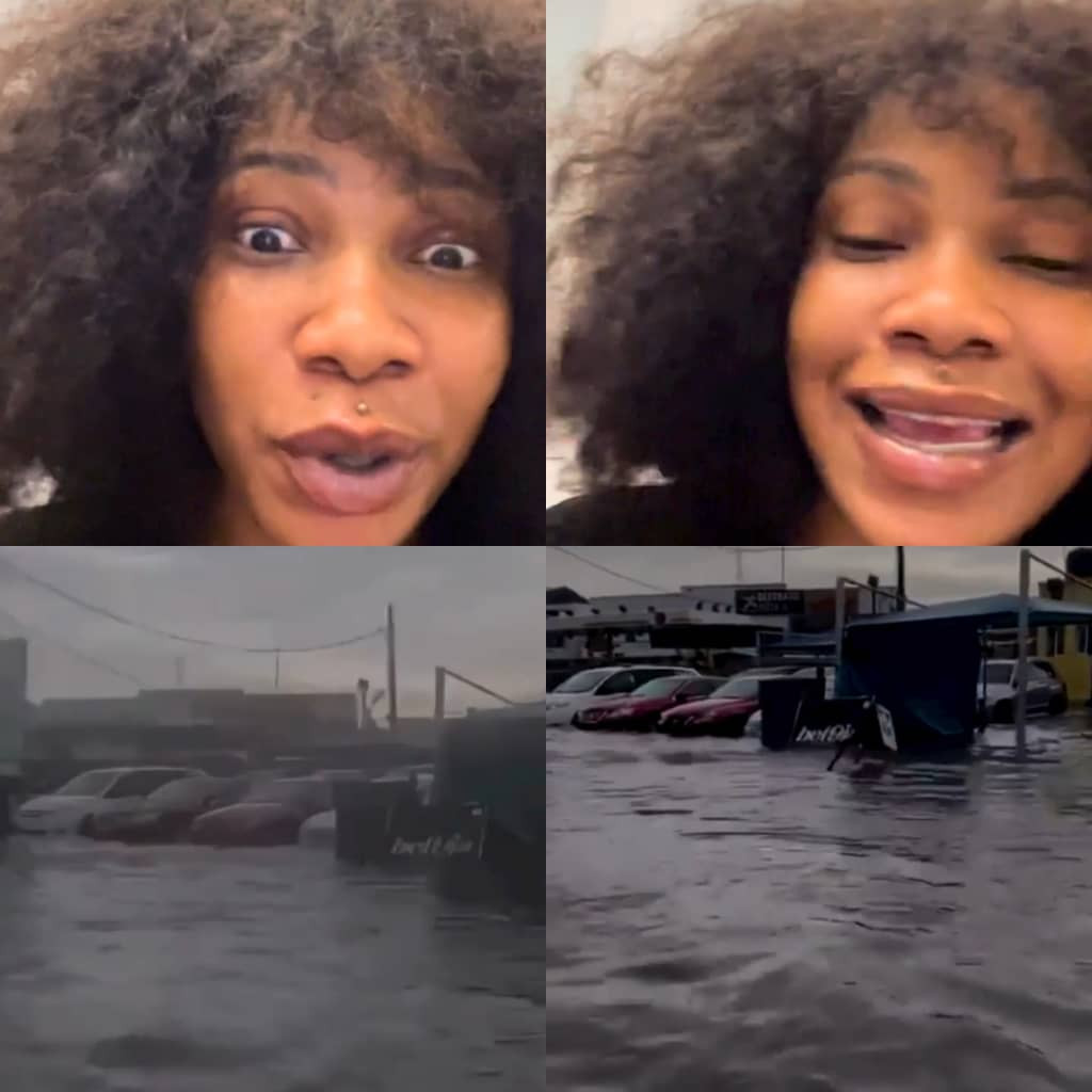 Reality TV star, Tacha, has slammed rich Nigerians who live in the Lekki area of Lagos state and have failed to use their connections and access to people in authority to solve the perennial issue of flood in the environment. On Saturday, July 9, Lagos state witnessed a heavy downpour and most parts of the state experienced heavy flood. In her video, Tacha said she has lived in Lekki for three years and has experienced floods every year. She wondered why those who live in the area and have access to the government cannot use it to bring a lasting solution to the problem. Watch the video she shared below