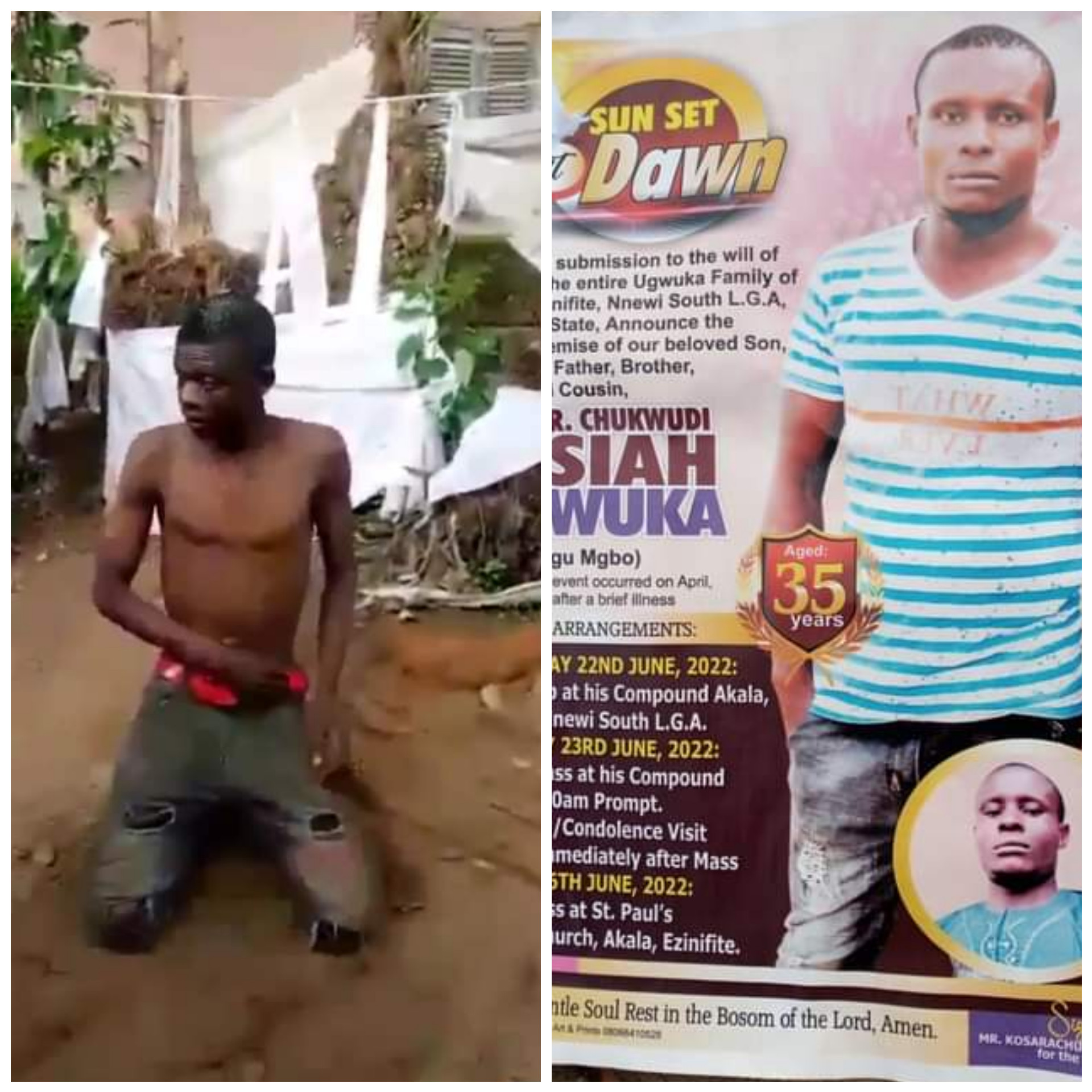 Man confesses before a shrine to killing his brother with rat poison over piece of land in Anambra (video)