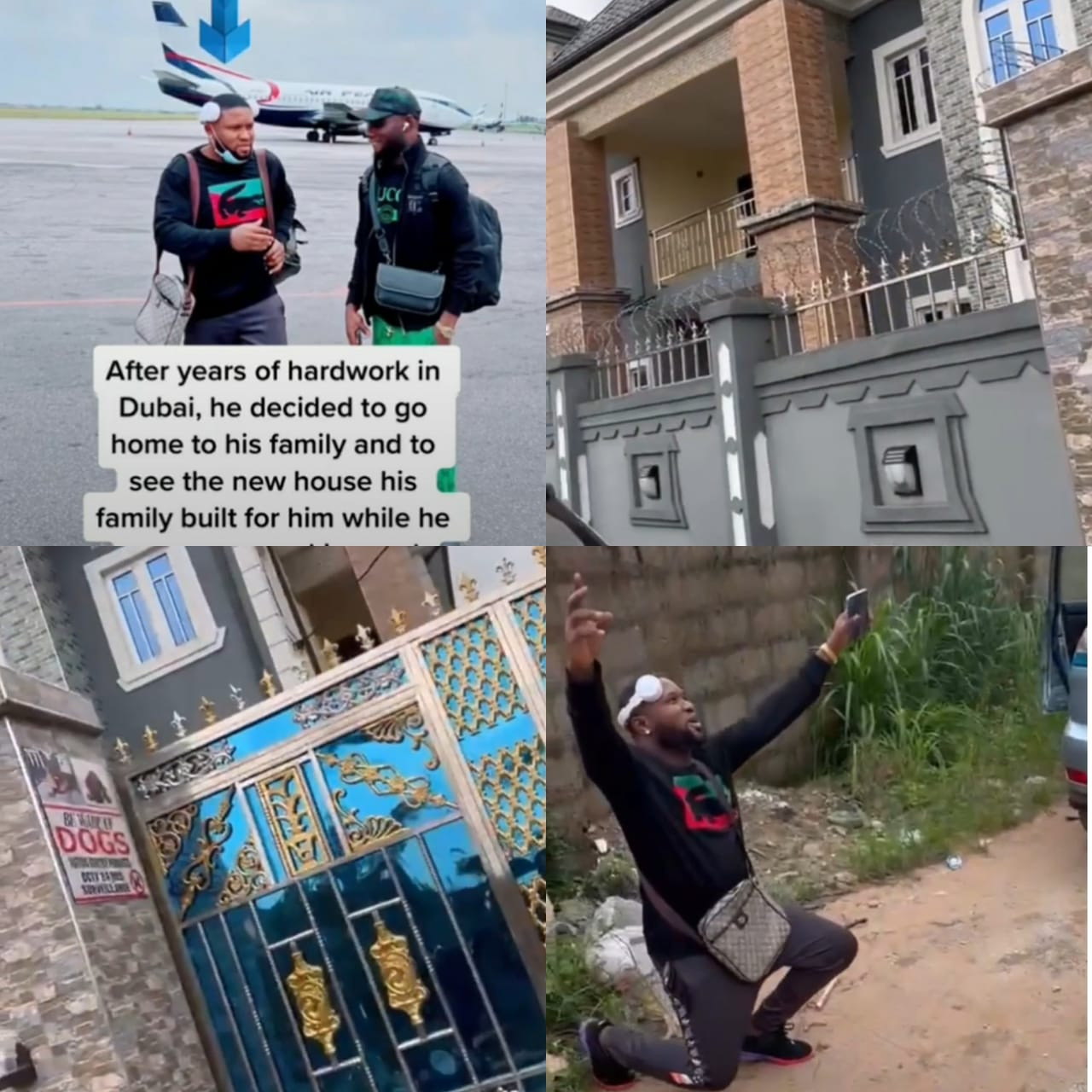 Nigerian man returns home from Dubai to see the house his family built for him while working and sending money home (video)