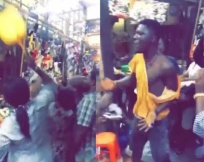 Market women parade and beat 'thief' for attempting to steal from them (video)