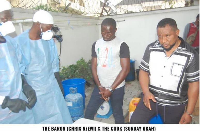 NDLEA release photos of Chris Nzewi, owner of Meth laboratory uncovered in VGC Lagos state