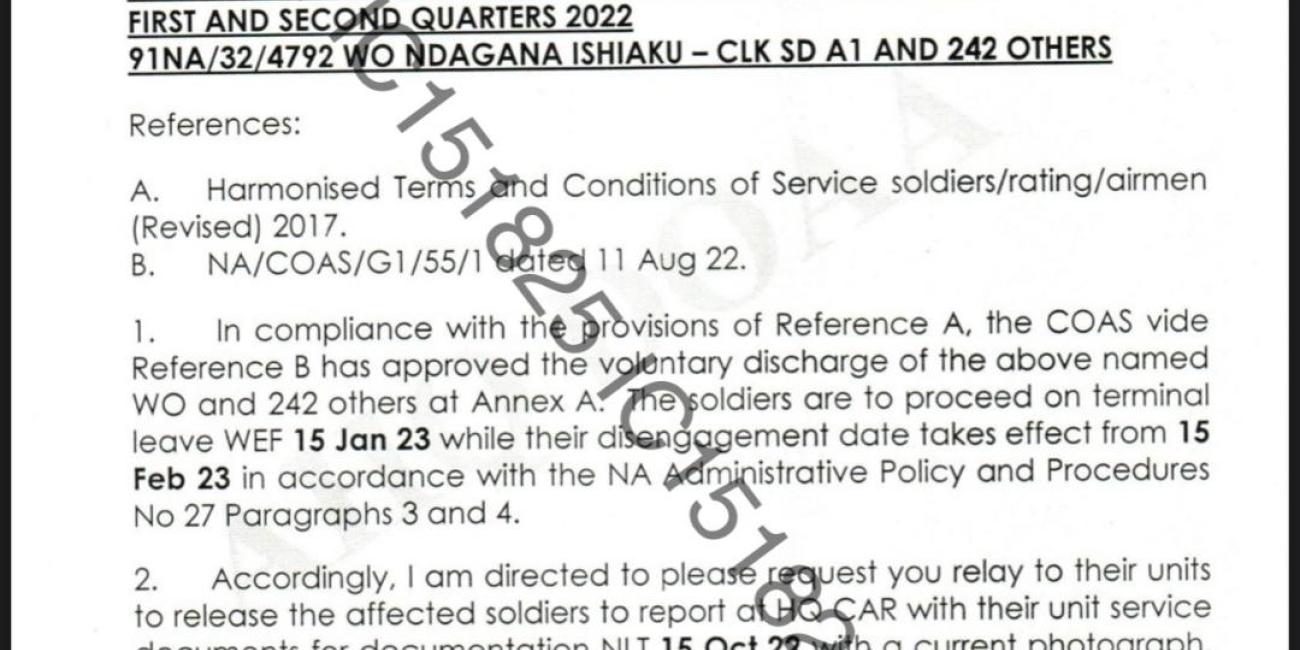 243 Nigerian Soldiers Tender Resignation Letters To Chief Of Army Staff, Yahaya Over Corruption, Low Morale, Others