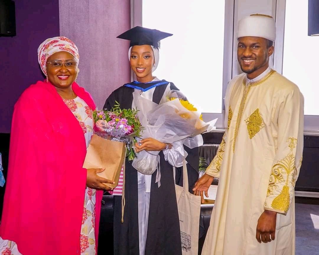 Aisha celebrates as Zahra Buhari graduates with first-class degree