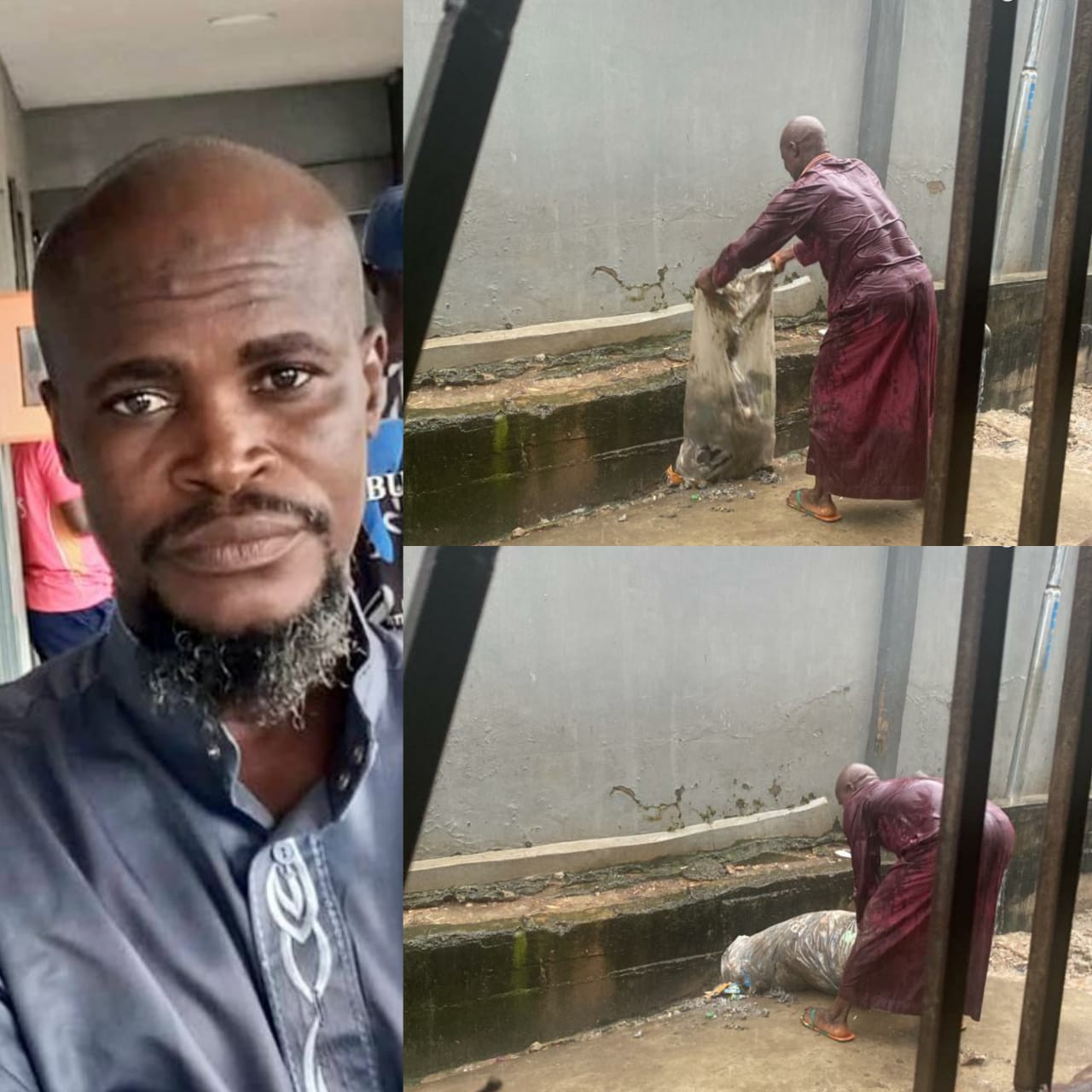 Man arrested after he was caught on camera disposing his refuse inside a gutter in Lagos (photos/video)