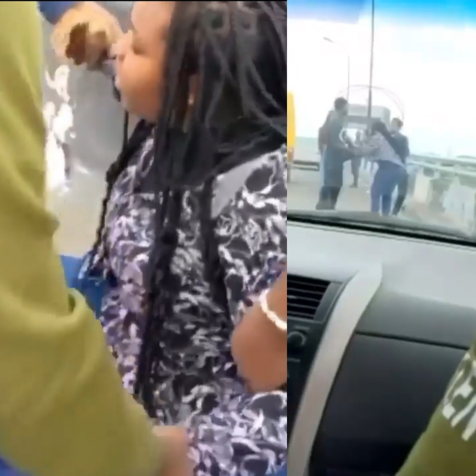 "Leave me alone" suicidal woman fights off witnesses as they try to stop her from jumping off third mainland bridge (video)