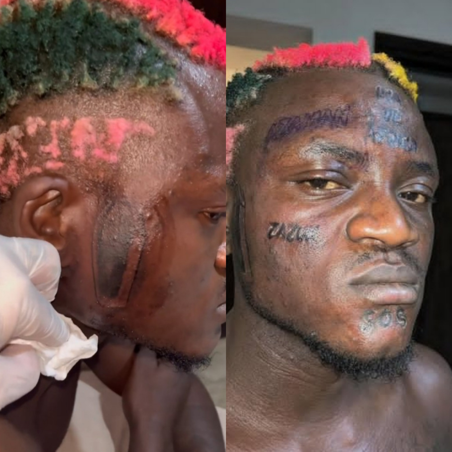 Portable trends as he gets new face tattoo in Cyprus (photos/video)