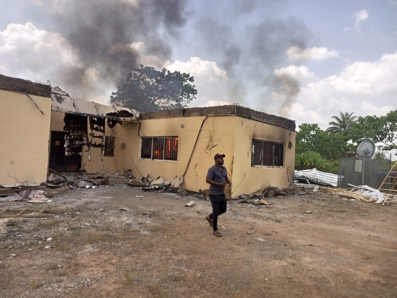 BREAKING: INEC office set ablaze, 340 Ballot boxes, other properties destroyed in Ebonyi