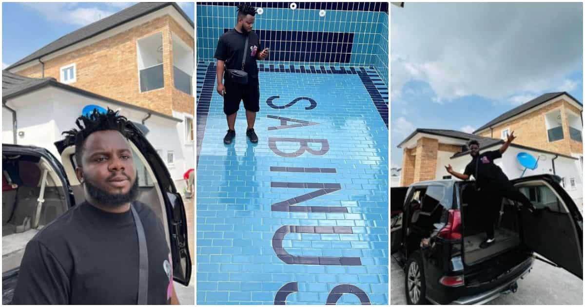 Reactions as skit maker Sabinus acquires new mansion with customised pool