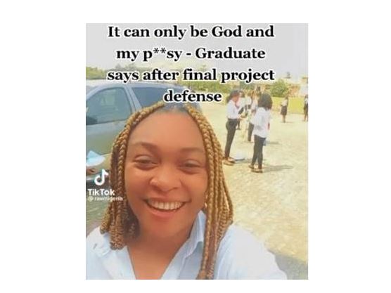 She is not a student of our school - Imo polytechnic SUG disowns lady who went viral for attributing her graduation from the school to God and her 'p**$y'