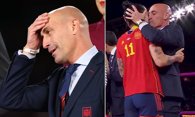 Former Spanish FA chief, Luis Rubiales appears in court today to face sexual assault charges for 'forcibly' kissing World Cup winner Jenni Hermoso (photos)